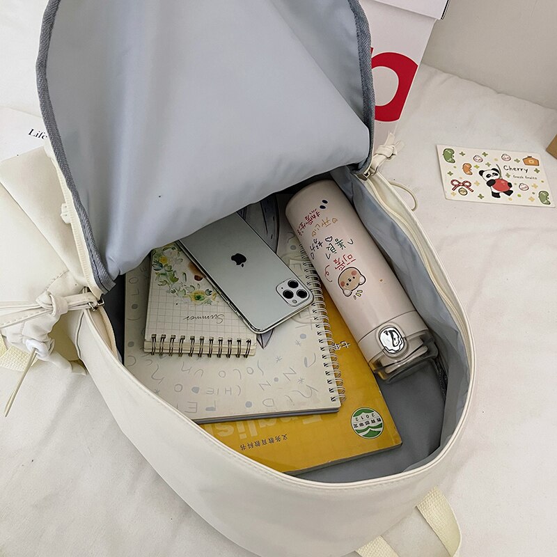 Kobiety plecak nastoletnie dziewczyny Kawaii nylon tornister kobiet student torba na ramię tornister koreańnarty styl stałe Bagpack książka Mochila