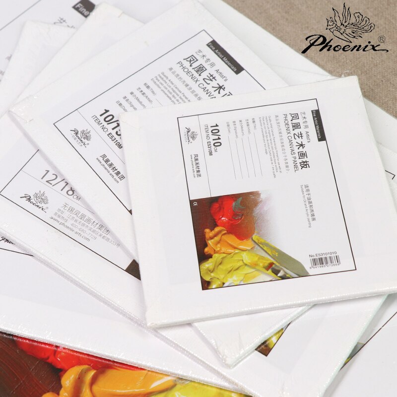 PHOENIX Canvas Panel Pure Cotton Drawing Board Oil Acrylic Painting Square Rectangle Round Oval Shape