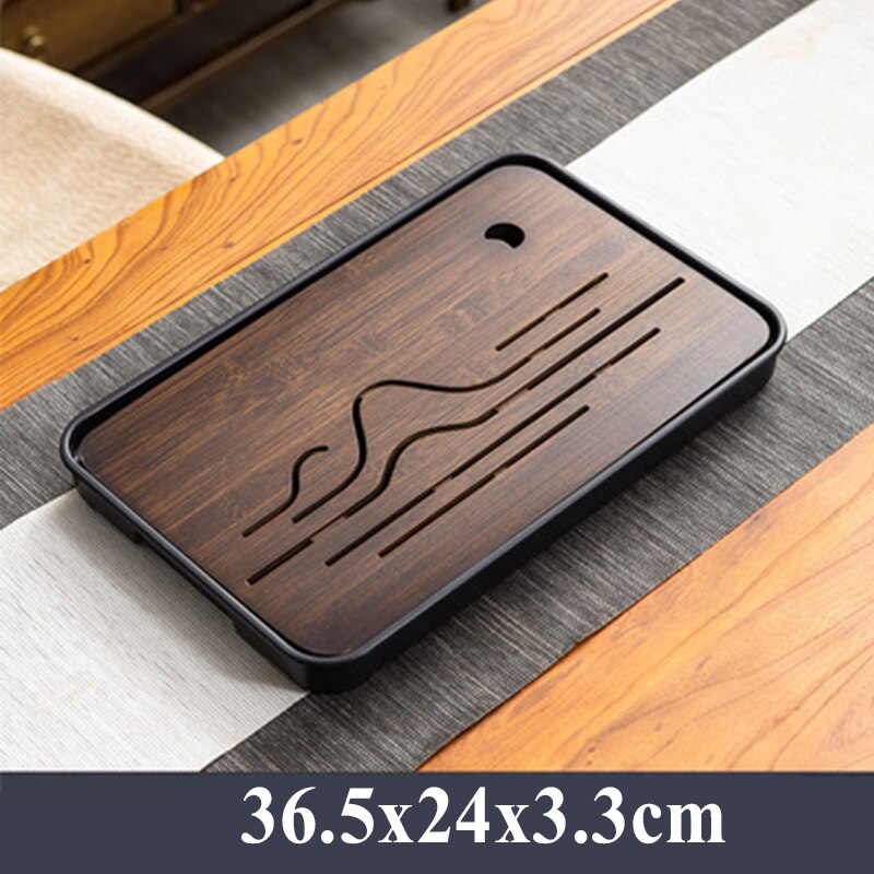 Chinese Bamboo Melamine Small Tea Table Tea Set Tray Drainage Water Storage Kung Fu Tea Set Household Simple Tea Tray Tea Sea: f