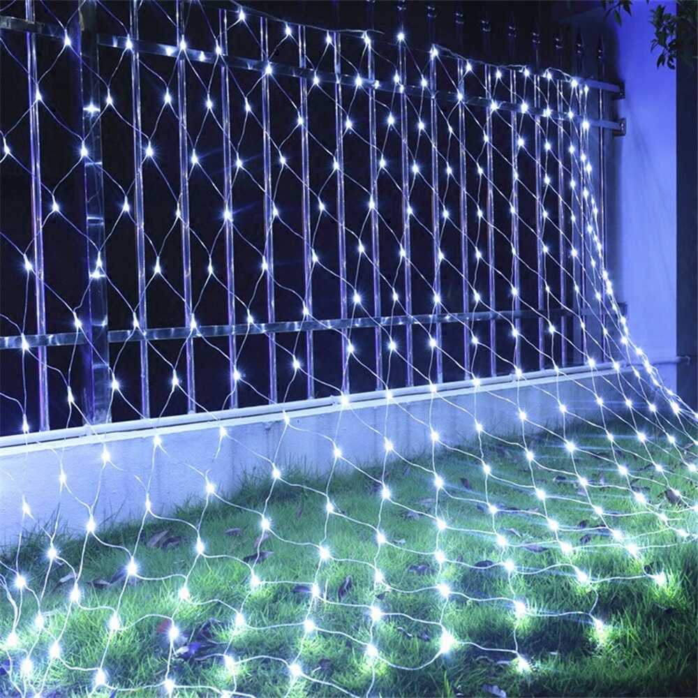 6 x 4m led nätmaskor fe string ljus julgirland fönster gardin fe ljus bröllopsfest ljus