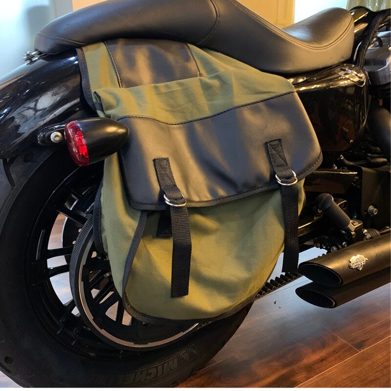 Sac à dos de moto en toile pour Honda Shadow 750, Kawasaki Vulcan 500, Suzuki