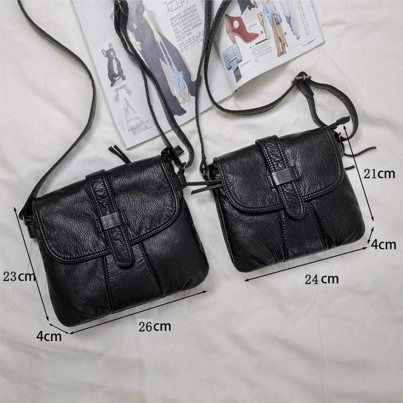 Cuir souple femmes sac de messager décontracté femmes sac à bandoulière femme sac à main noir bolsa feminina fille sac