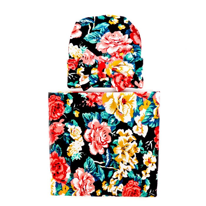 Pasgeboren Baby Jongens Meisjes Bloemen Katoenen Deken Hoofdband/Hoed Inbakeren Slapen Sleepsack Wandelwagen Wrap Jongen Meisje Deken: 10 Blanket-hat