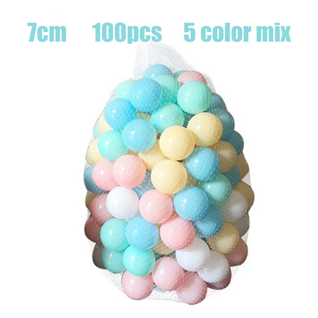 100/200Pcs Baby Ball Pool 5.5/7cm Colorful Ball Sensory Toys Soft Plastic Ocean Balls For Children's Playpen Kids Funny Toy: 7cm 100Pcs 5colour