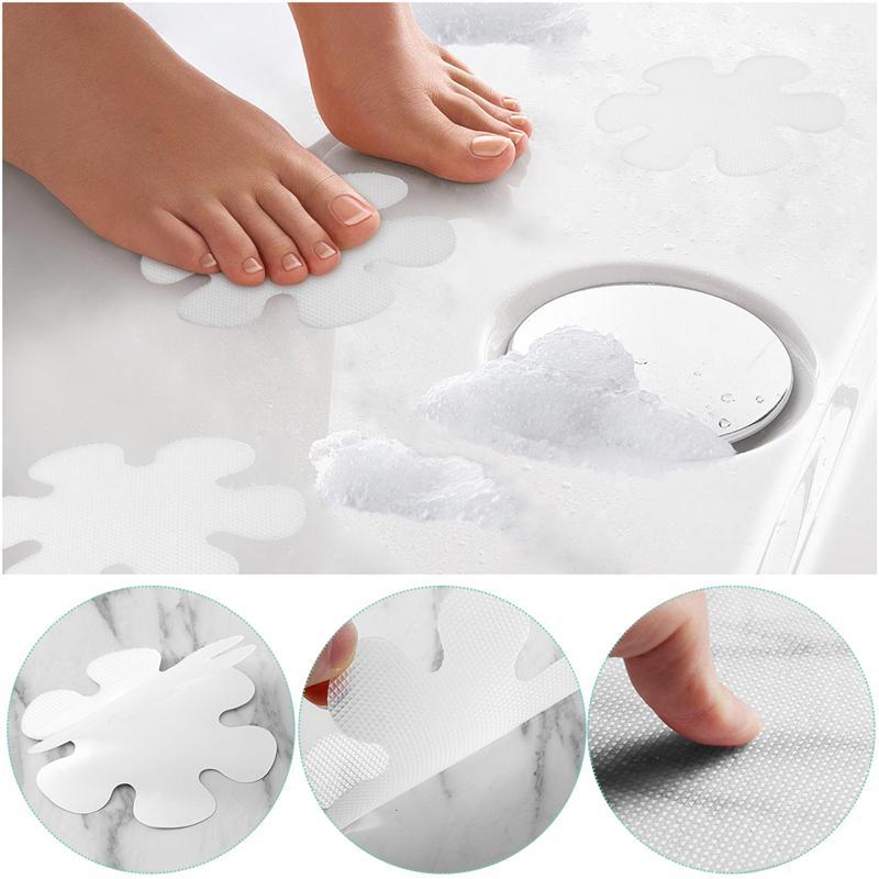 20PCS Bloemvorm PEVA Anti-slip Bad Stickers Decals Veiligheid Bad Douche Loopvlakken 10CM (Transparant)