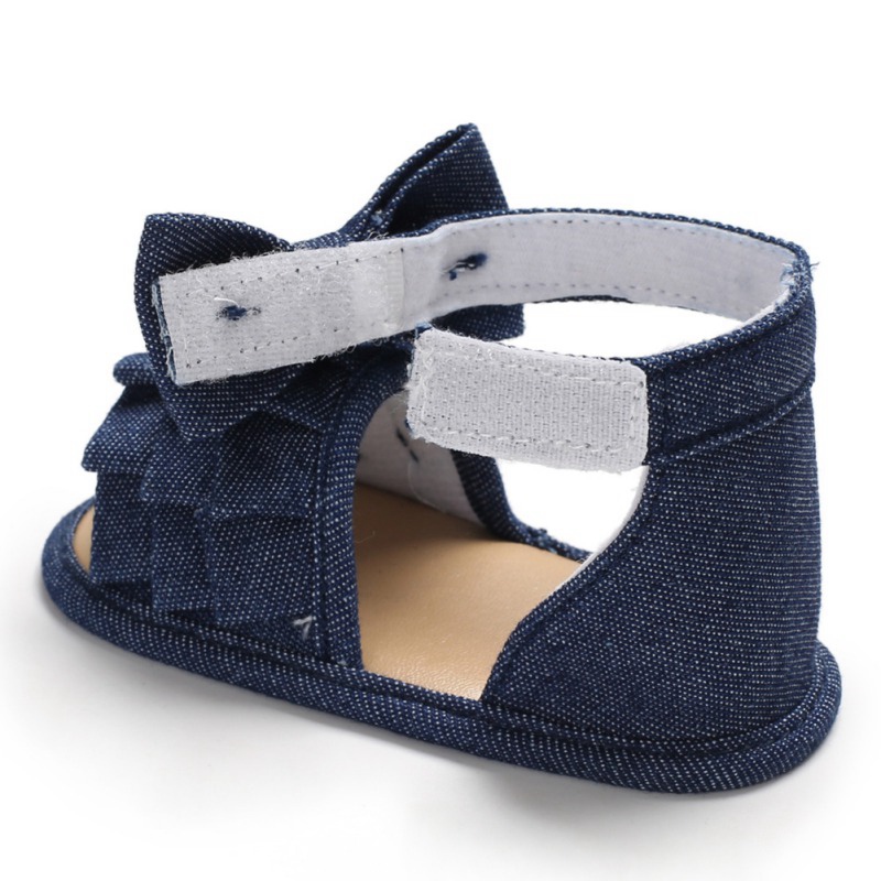 Denim Cloth Baby Girls Sandals Newborn Baby Shoes Summer Toddler Sandals Lace Bowknot Girls Shoes