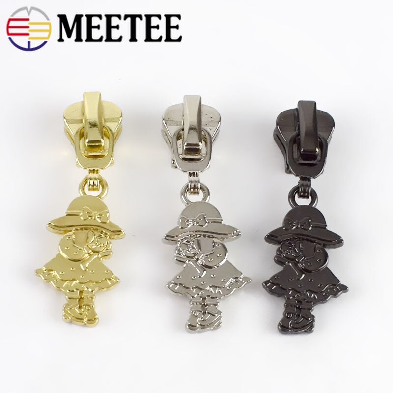 10pc Meetee 3 #5 # Cursore Della Cerniera per il Metallo Resina Chiusure Lampo cerniera lampo kit di Riparazione Cappotto FAI DA TE Del Raccoglitore Valigia cerniera lampo estrattore Testa Su Misura Strumento