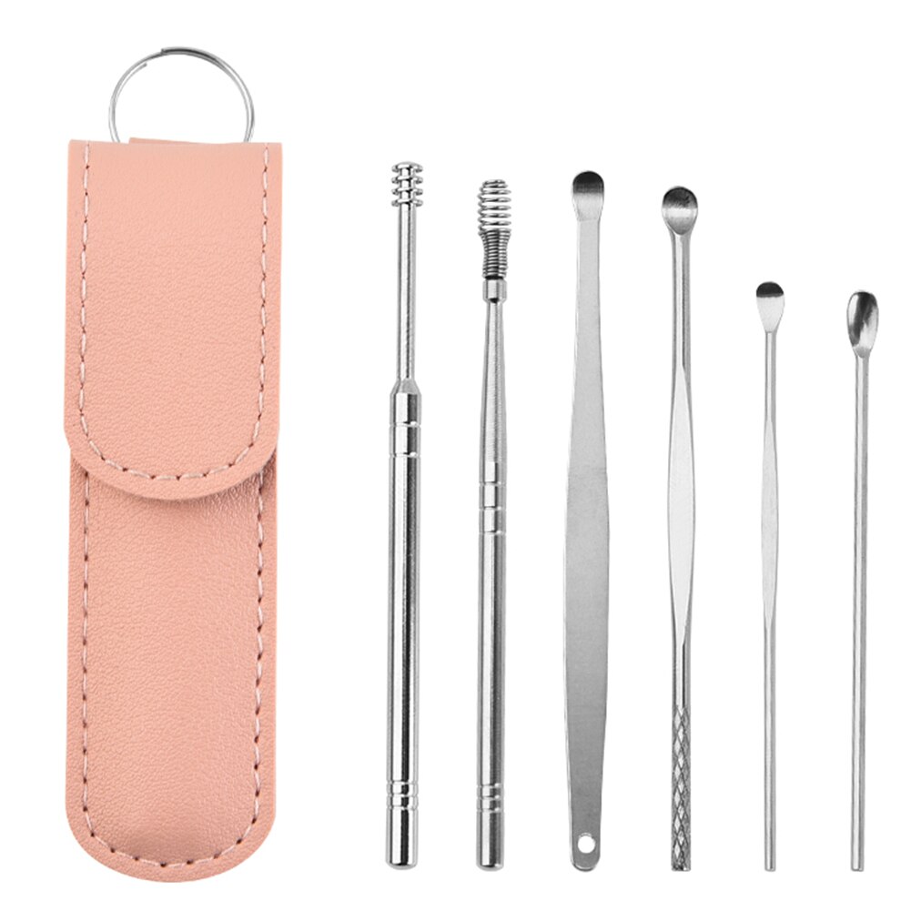 6 Stks/set Oor Pick Schoner Oor Schoner Lepel Care Ear Clean Tool Wax Removal Tool Earpick Sticks Oor Pick Schoonmaken: E