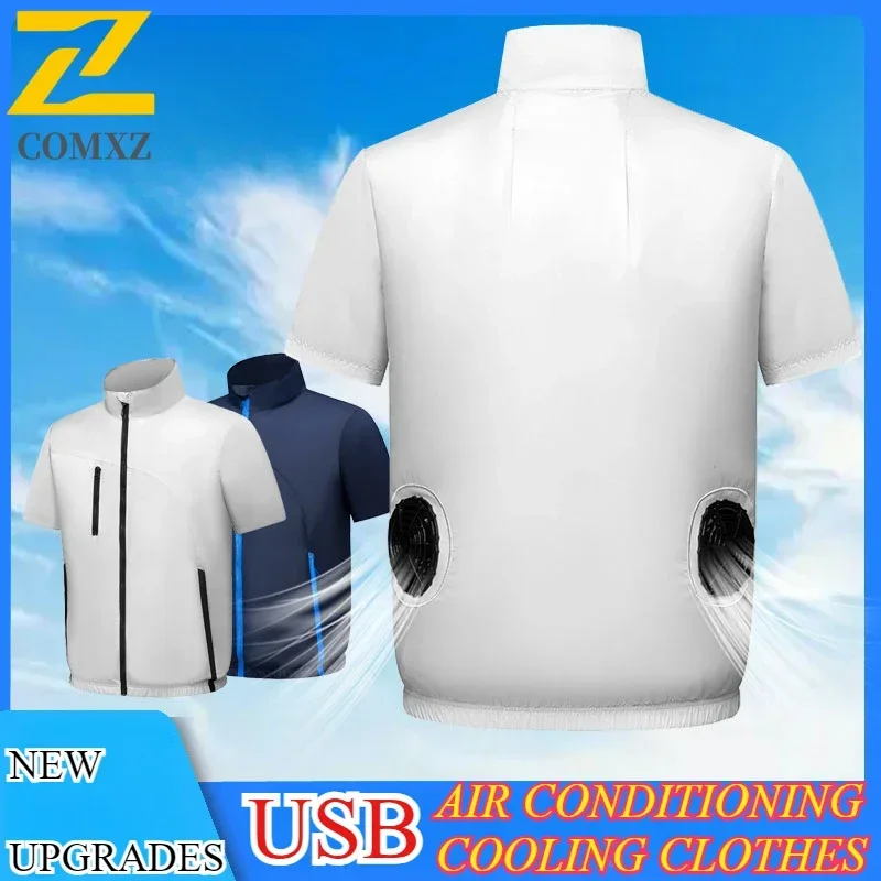 Summer Cooling Fan Vest For Men Usb Lightweight Air Conditioned Hiking Work Clothes For High Temperature Fishing Activities Coat