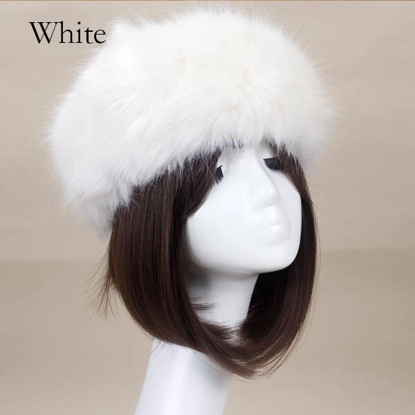 Winter Dikke Harige Haarband Fluffy Russische Faux Fur Vrouwen Meisje Bont Hoofdband Hoed Winter Outdoor Earwarmer Ski Hoeden: 4