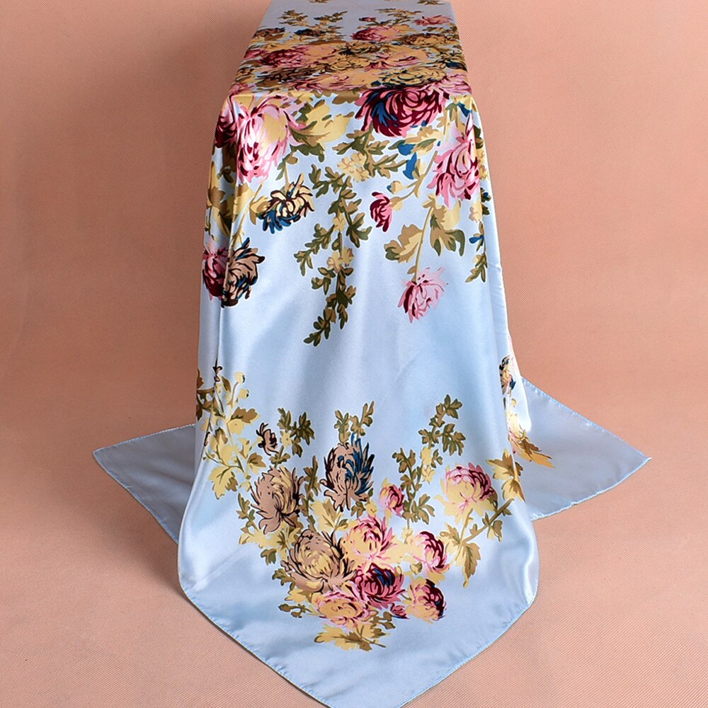 Printed Neckerchief Scarf For Women Silk Satin Headband Hair Scarves Female Shawls Head Scarfs For Ladies Hijab