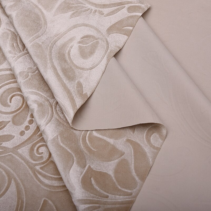 Bred 59 " 3d präglad sammet italiensk flanellklädsel velour soffa tyg vid gården kudde kudde duk material