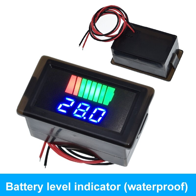 Auto Batterij Niveau Indicator 12V-60V Lithium Batterij Capaciteit Meter Tester Blauw Display Led Tester Voltmeter waterdicht: Waterproof