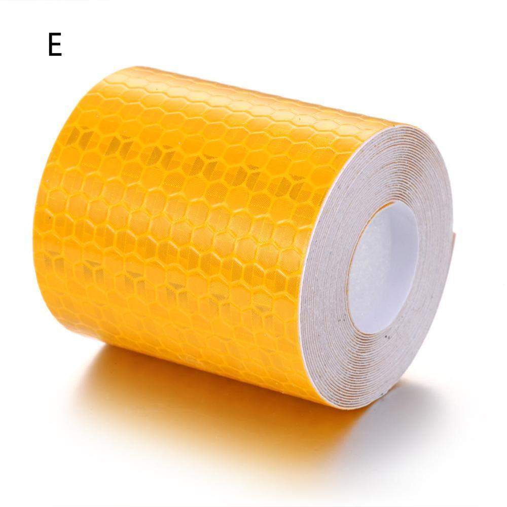 1 unidad cinta de advertencia reflectante de precaución de seguridad cinta autoadhesiva cinta adhesiva 5x100cm 6 colores para decoración de estilo de coche: GOLD