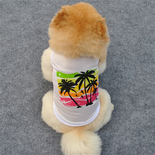 Sommer strand stil hundehvalp t-shirt billigt åndbart bomuld hundetøj til lille hund vest