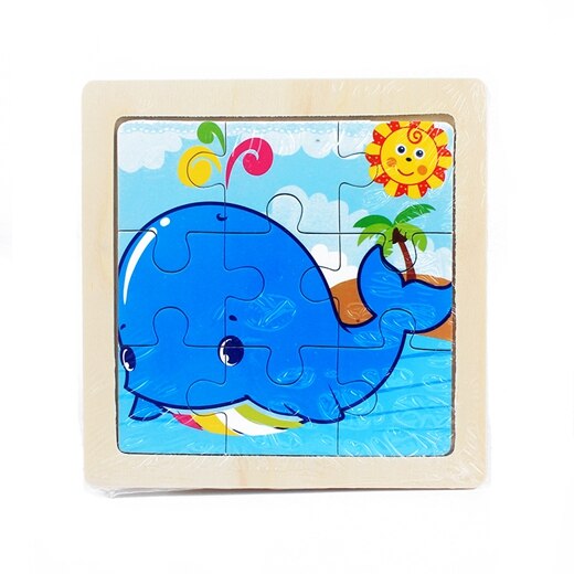 Kids Toys Cartoon Lovely Animal/Vehicle/Farm/Ocean Jigsaw Puzzle Wooden Toy Preschool Early Educational Learning for Children: 13