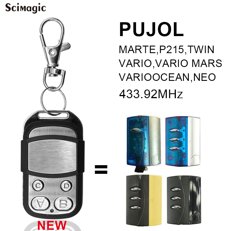 PUJOL 433.92mhz remote control transmitter PUJOL remote garage gate control Garage command rolling code 433mhz key fob