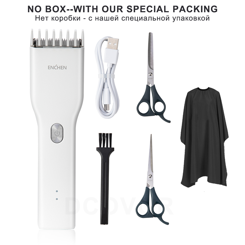 ENCHEN Men's Electric Hair Clippers Hair Trimmer Cordless Home use Hair Clipper Trimmer Corner Razor Machine: White set No box