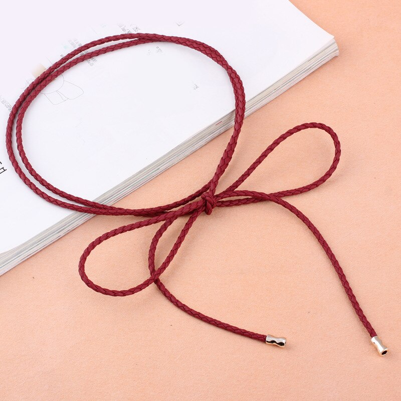 Vrouwen Lange Taille Touw Effen Kleur Dunne Taille Ketting Voor Jurken Vrouwelijke Gevlochten Taille Riem Eenvoudige Tailleband Lady Haaraccessoires