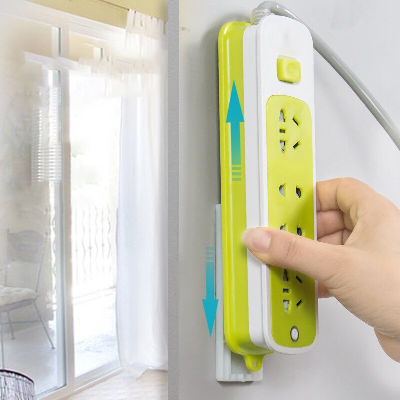 Multifunction Wall-Mounted Sticker Punch-free Plug Fixer Home Self-Adhesive Cable Wire Organizer Seamless Power Strip Holder