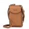 Cartera de piel sintética para mujer, bolso de hombro con correas, Soporte para tarjeta grande para teléfono móvil, bolso de mano, con bolsillos, novedad de: brown