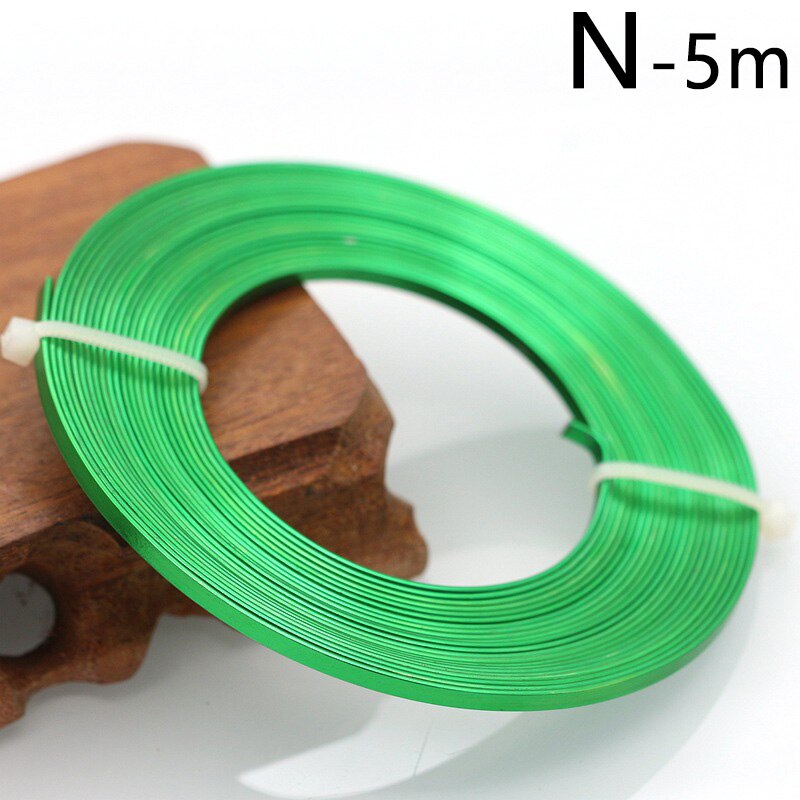 5 Meter 3Mm Platte Anadized Kleur Plated Aluminium Draad Voor Sieraden Maken Armband Craft Diy Accessoires Levert: N