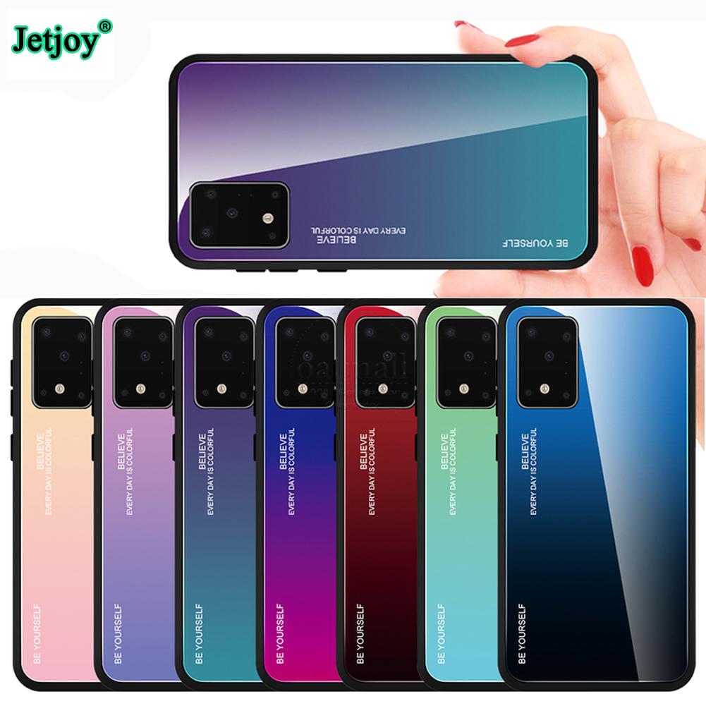 Luxus Gradienten Telefon Fall Für Samsung galaxy S20 Ultra S20 Plus Gehärtetem Glas Zurück Abdeckung Für Samsung galaxy A51 A71 coque