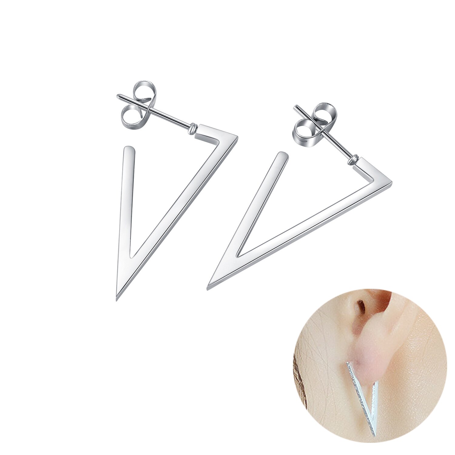 Various Punk Hiphop European Men Women Retro 316L Stainless Steel Earrings Simple Personality Jewelry For Birthday: ZYE028