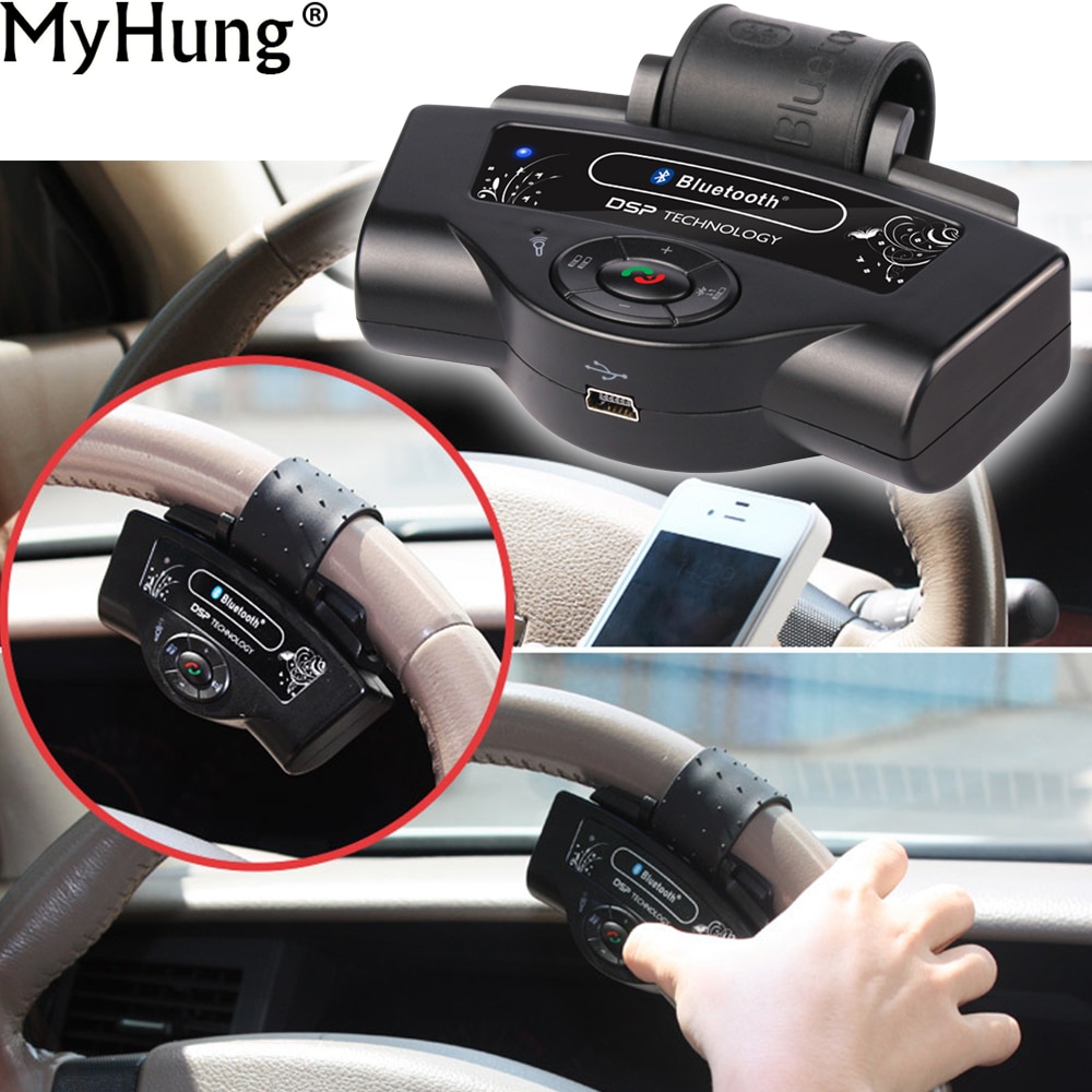 Portable Steering Wheel Handsfree Auto Bluetooth Receiver Car Kits Hands Free For Mobile Phone Speakerphone Bluetooth