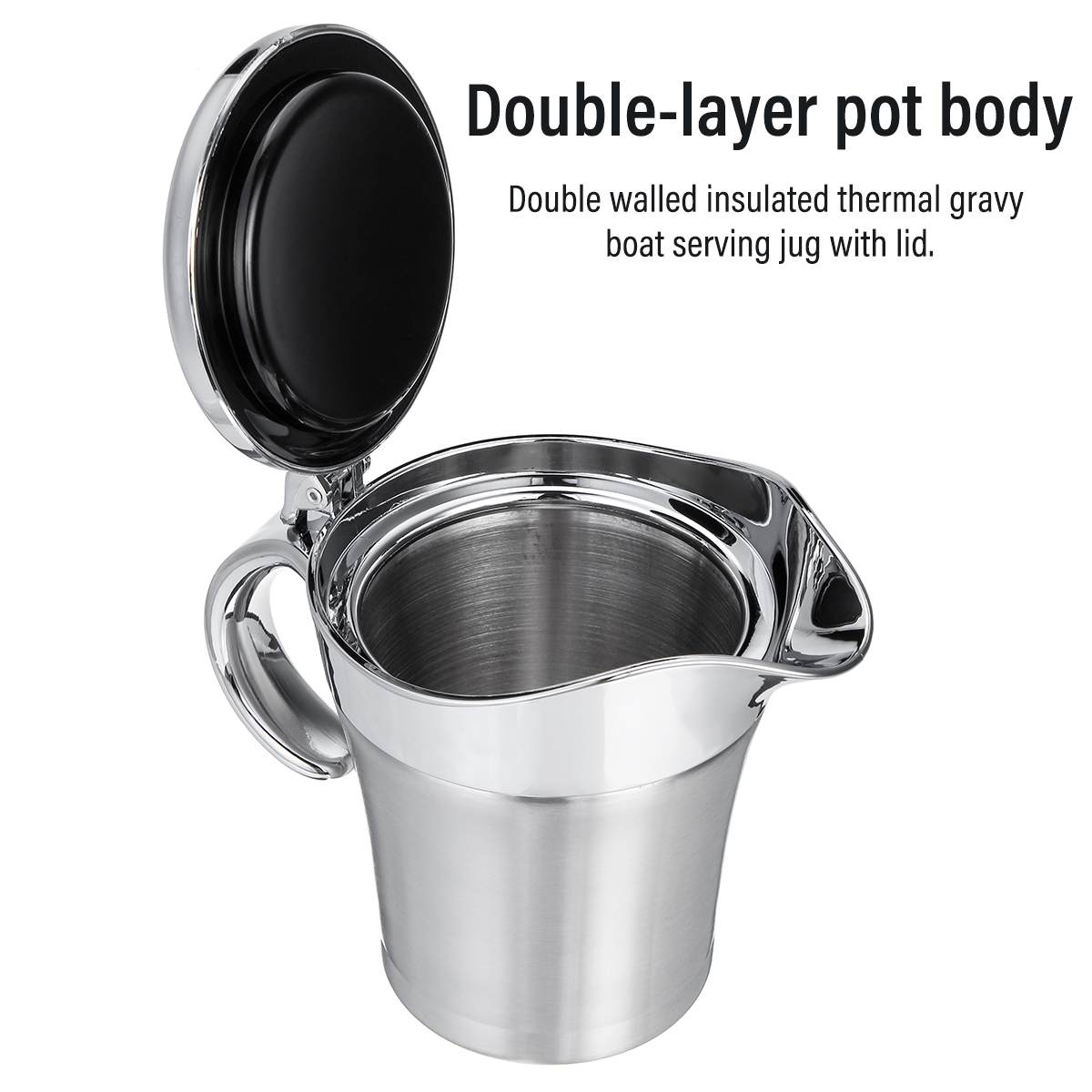 500Ml Dubbele Laag Roestvrij Staal Jam Pot Sap Jus Soep Ketel Water Jug Water Fles Voor Thuis Keuken Restaurant