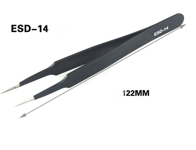 ESD10-15 de 6 tipos de pinzas de acero inoxidable, componentes electrónicos antiestáticos, herramientas de reparación de mantenimiento resistentes a la corrosión