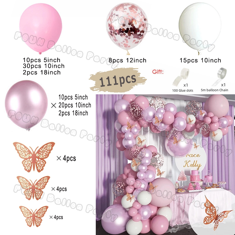 Kit de arco de guirnalda de Globos rosas, decoraciones para de cumpleaños, Foil de cumpleaños para niños, Globos de oro blanco, decoración de boda, Globos para Baby Shower: iridescent