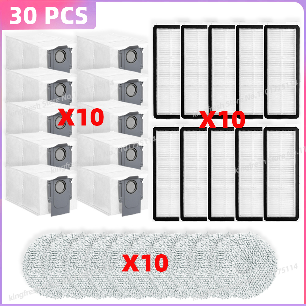 Fit For (Roborock Qrevo Curv / S5X / 5A1 / 5XC / 5AE / CurvC ) Vacuum Parts Main Roller Side Brush Filter Mop Cloth Dust Bag: Chocolate