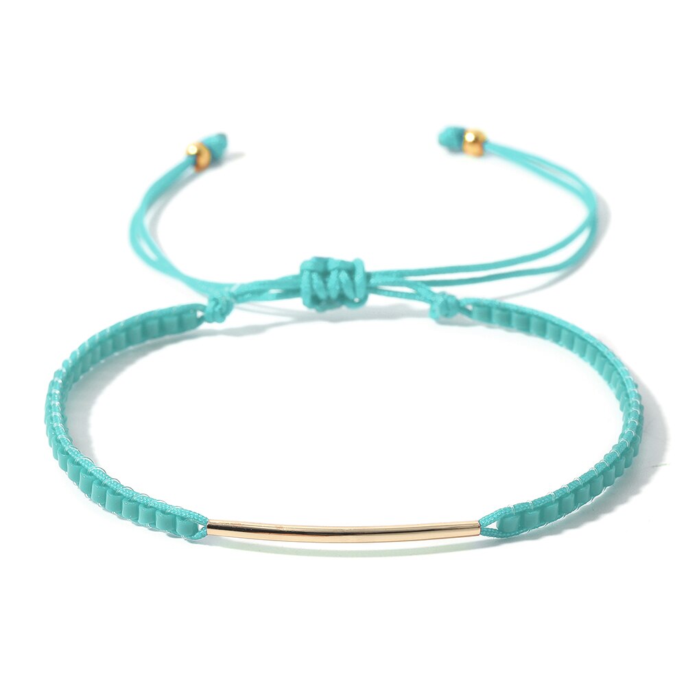 Rttooas Miyuki Ladies Jewelry Bracelet Pulseras Mujer Moda Summer Beach Bracelet Hand Knitted Friendship Adjustable: MC-B0104G