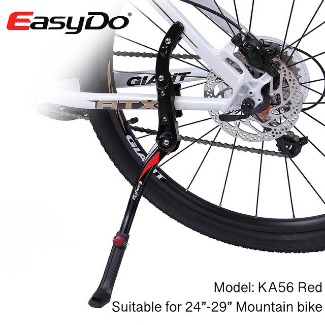 Easydo 24 " -29 " mtb racefiets standaard parkeerrekken mountainbike ondersteuning zijstandaard voetensteun verstelbaar 34-41cm: Ka56- rode