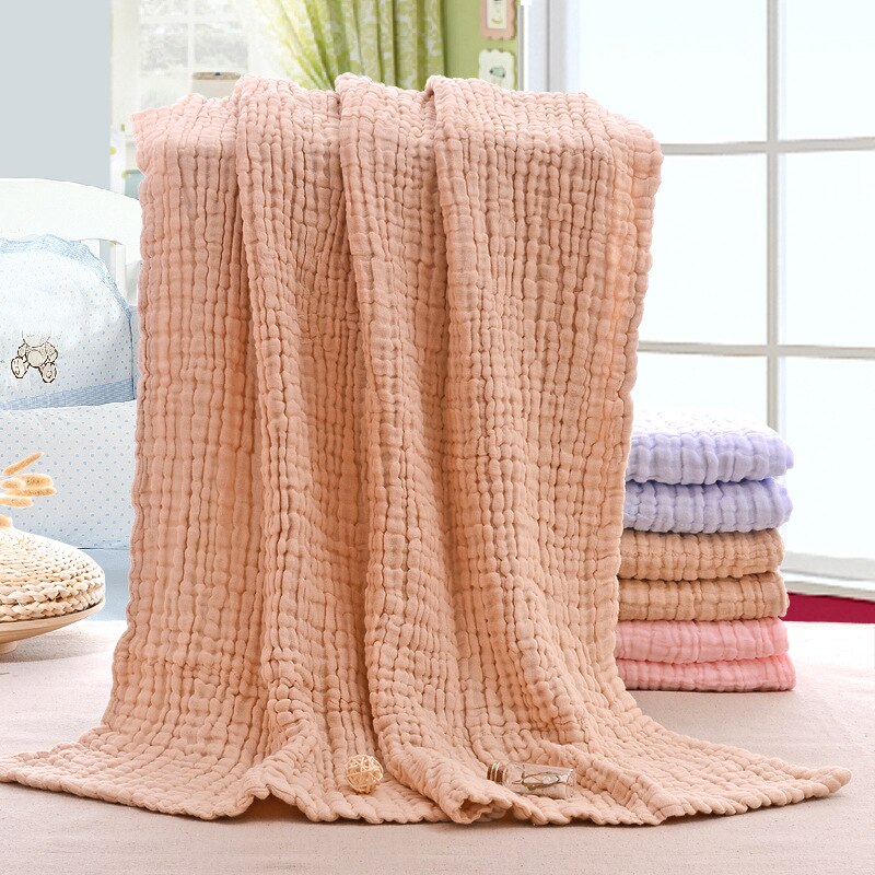 Babyfiltar nyfödd muslin swaddle 6 lager babyhandduk gasväv mjuk filt fast sängkläder set bomull sommartäcke