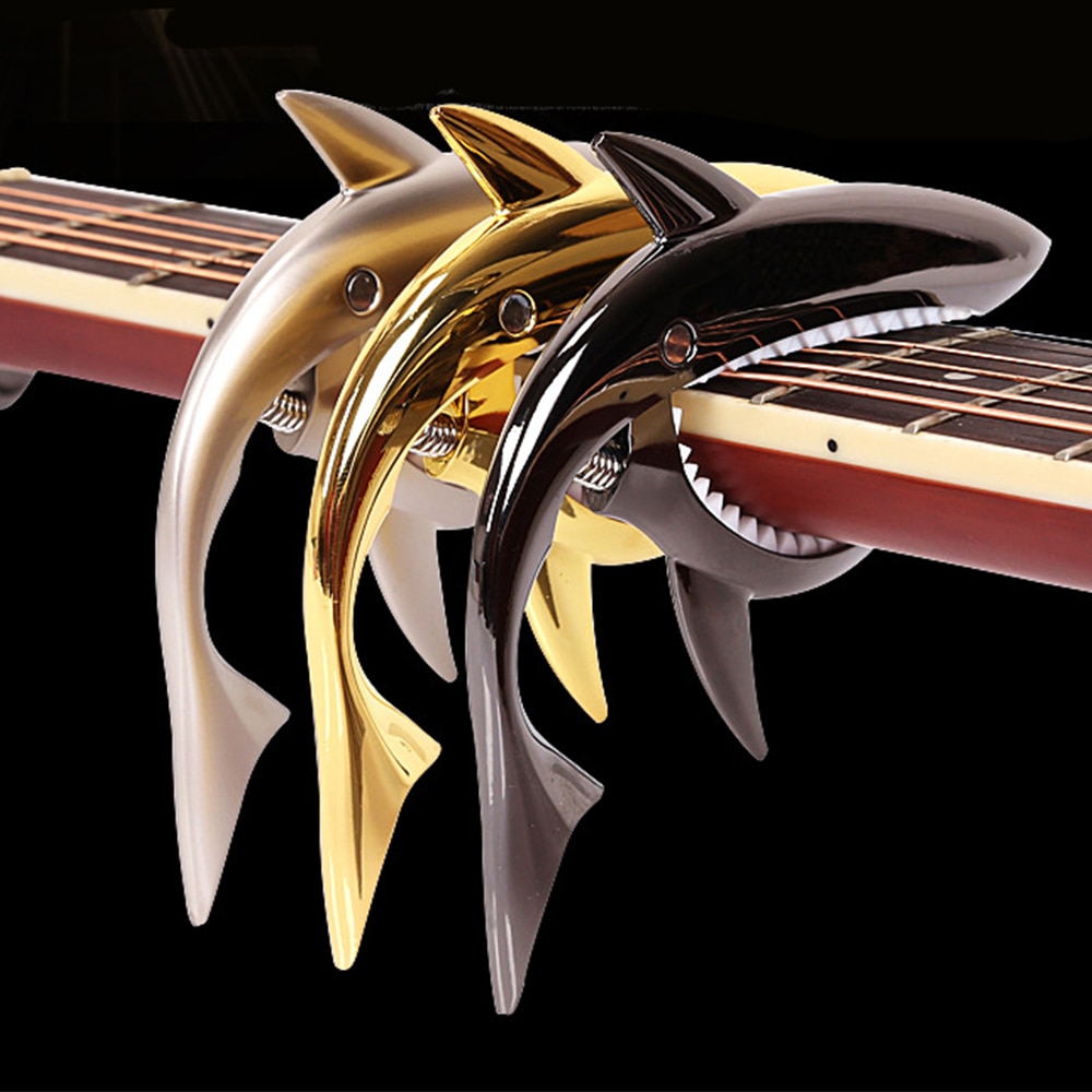 Shark Guitar Capo Funny Zin Alloy Quick Change Clamp for Acoustic Electric Guitarra Bass guitar bridge guitar strings