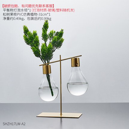 Dubbele rechte vaas - transparante glazen vaas - bloempot - woondecoratie - bol - hydrocultuur vaas - bruiloft woonaccessoires: A