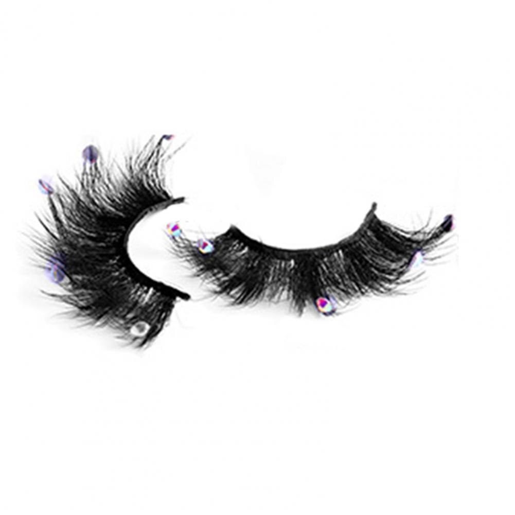 Echo-beauty 3D Mink False Eyelashes Extending Rhinestone Long Wispy Natural False Lashes Mixed Color for Female Daily Make-up: 10