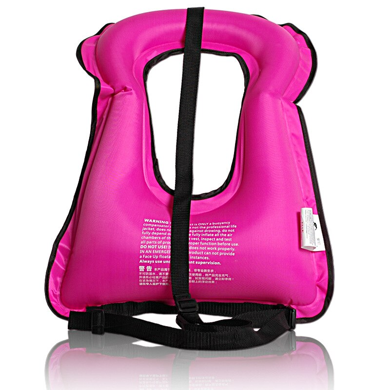 Inflatable Life Jacket Adult Snorkeling Swimming Vest Outdoor Portable Large Buoyancy Swimming Life Jacket: Children Pink