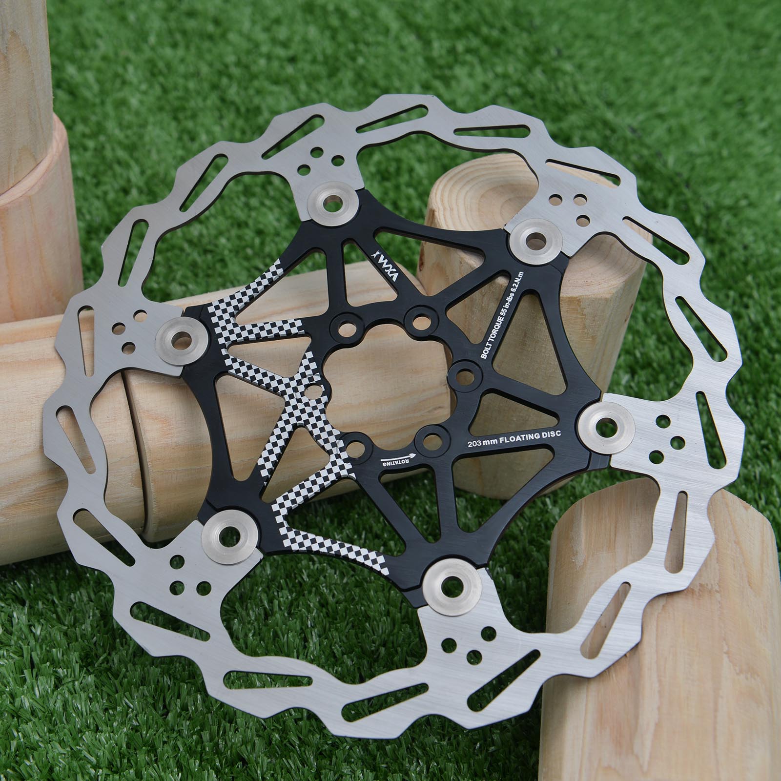 Bike Remschijven Warmteafvoer Drijvende Rotor Ultralight Float Disc Pad 160Mm 180Mm 203Mm Mtb Fiets schijfrem Pad: 203MM Black