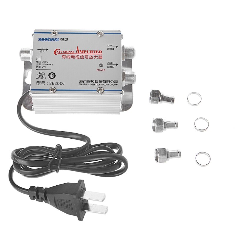 220V 2 Weg CATV Kabel TV Signal Verstärker AMP Antenne Booster Splitter Set Broadband Home Tv Ausrüstungen 45Mhz zu 860MHz