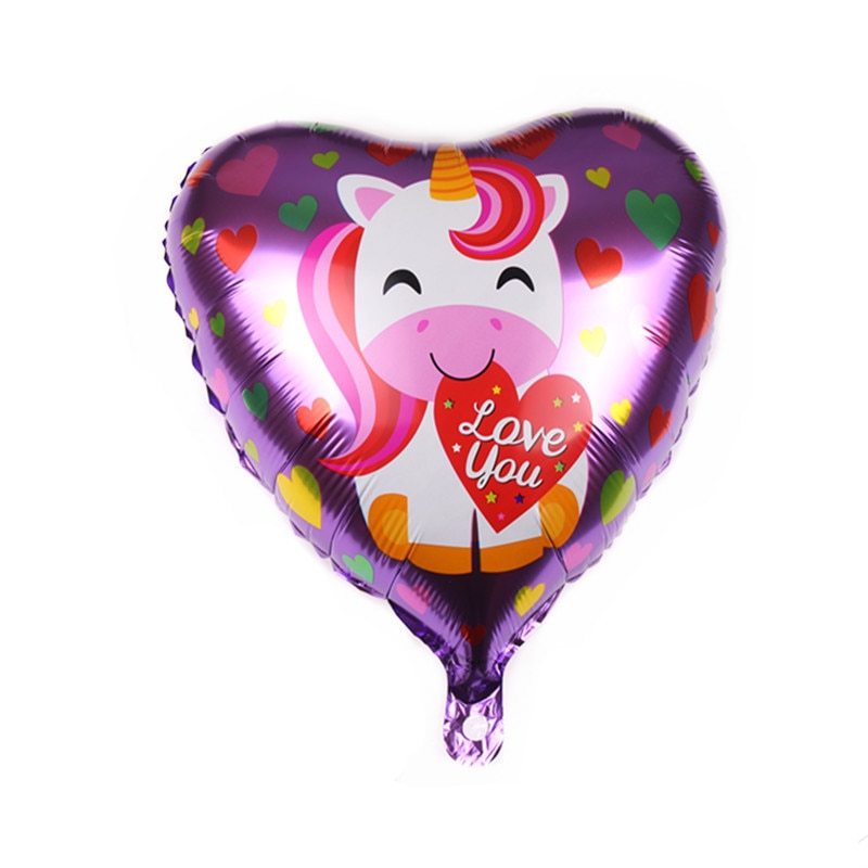 16Inch Cartoon Eenhoorn Partij Folie Ballon Baby Shower Verjaardagsfeestje Decoratie Globos Anniversaire Hartvormige Helium Ballon