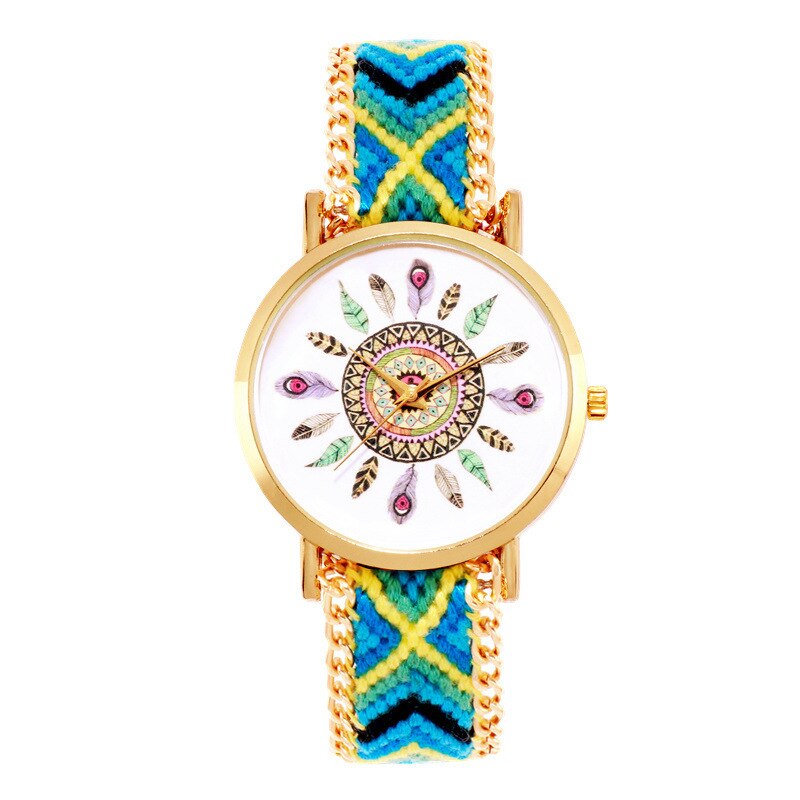 Montre à Air pour femmes, Style ethnique, tissé à la main, chaîne en laine, attrape-rêve, Simple, , bijoux, bricolage: B-1