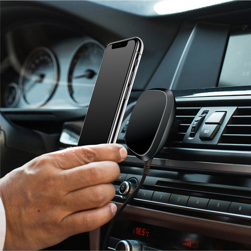 Qi Draadloze Fast Charger Auto Mount Houder Stand Voor Iphone 1112 Xs Max Samsung Telefoon Dock Station Magnetische Adsorptie Opladen