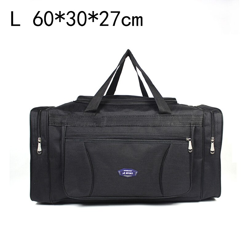 Large Capacity Men&#39;s Travel Bag Trip Women Waterproof Big Duffle Bag Weekend Storage Shoulder Hand Luggage Bags 4 Sizes: L 60x30x27cm Black