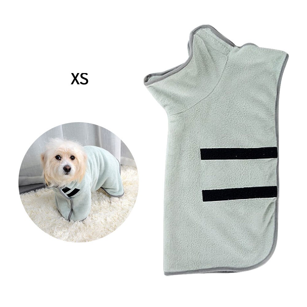 Nueva Toalla de baño de secado rápido para mascotas, Toalla de baño superabsorbente para perros y gatos, ropa cálida, toalla de secado, SUMINISTROS DE ASEO: green XS