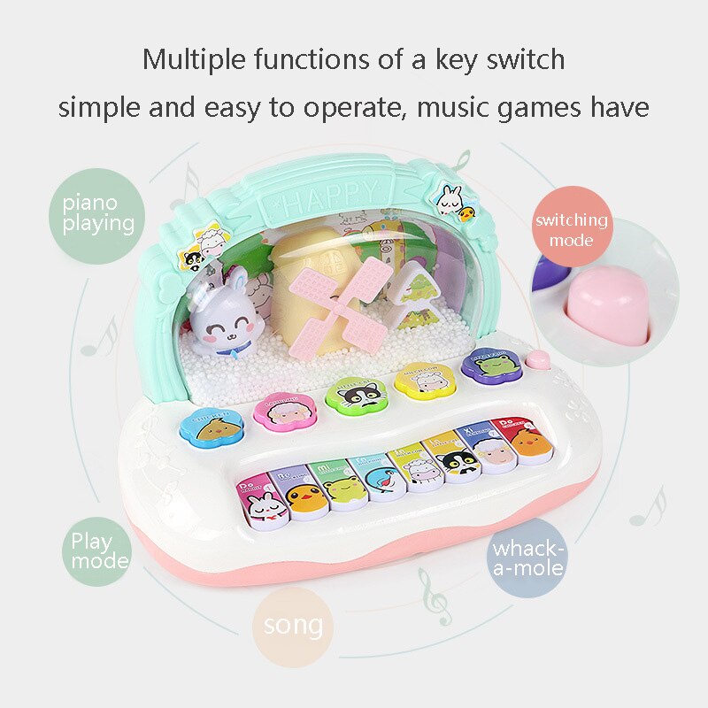 Kids Mutilfunctional Muziekinstrument Baby Flash & Game & Muziek Piano Developmental Muziek Vroege Educatief Speelgoed voor Kinderen