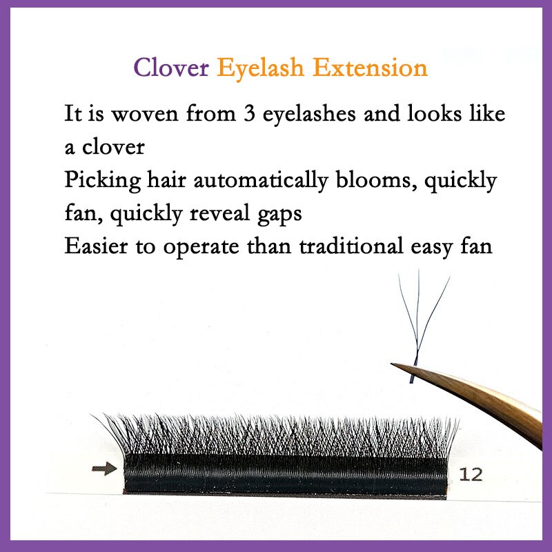 YY Clover Shape Volume eyelash extension W Russian lashes with doing private label wimpern lash extension tools for makeup