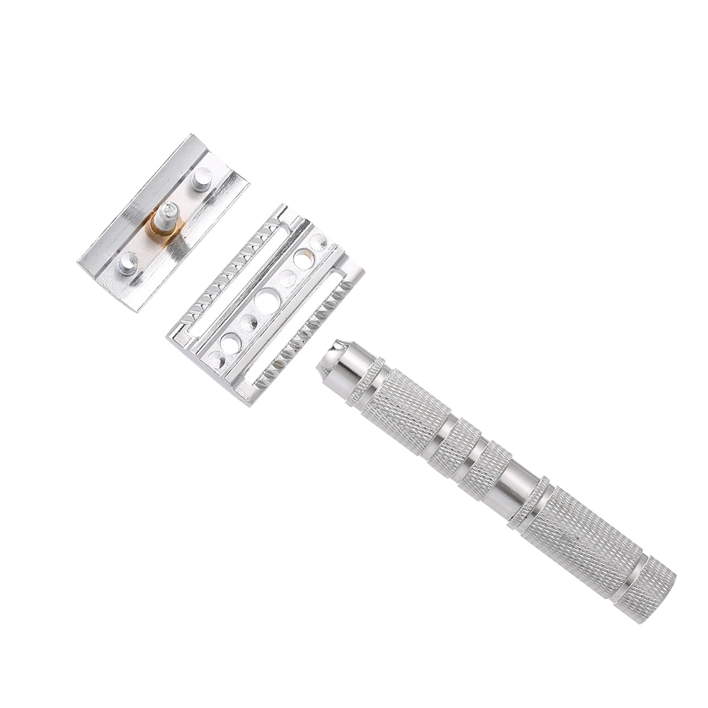 Double Edge Shaving Razor Safety Beard Razor Metal Manual Mustache Removal Shaving Tool Fashionable &amp; Detachable
